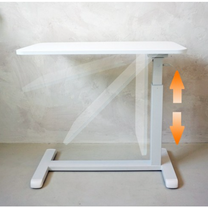 상판접이 높이조절 유압식 프리미엄 이동식 사이드 테이블, 화이트