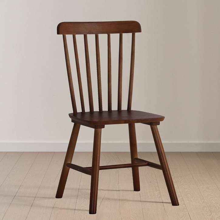 하프 체어 식탁 카페 고무나무 원목 인테리어의자, 월넛, 2개