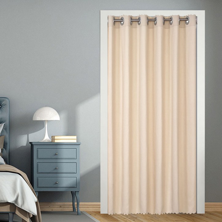 유스몰 사계절 방한 암막 현관 커튼  강력 압축봉