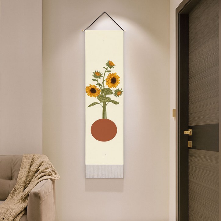 제너럴케이 돈들어오는 그림 해바라기 족자 패브릭 인테리어액자