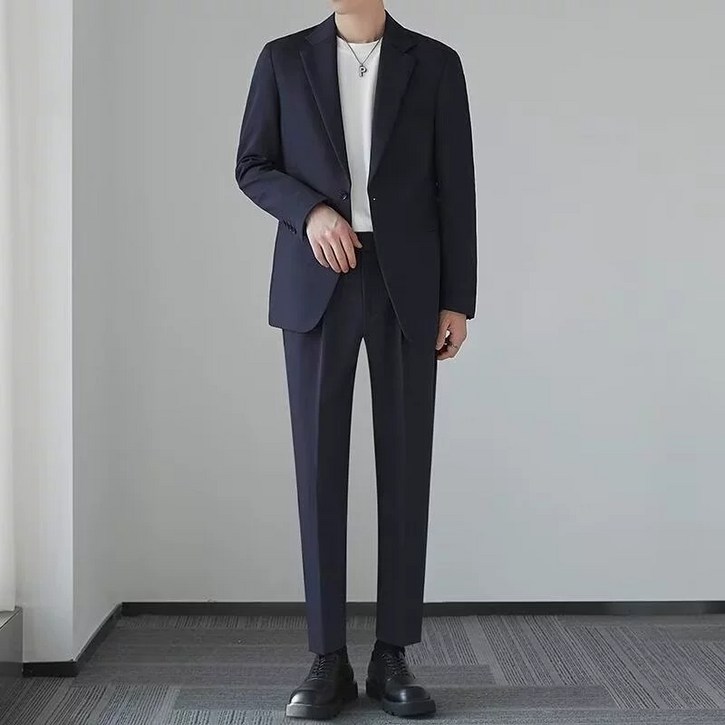 BLACK K7 남자 양복 투피스 남성 면접 결혼식 캐주얼 세미 정장 세트