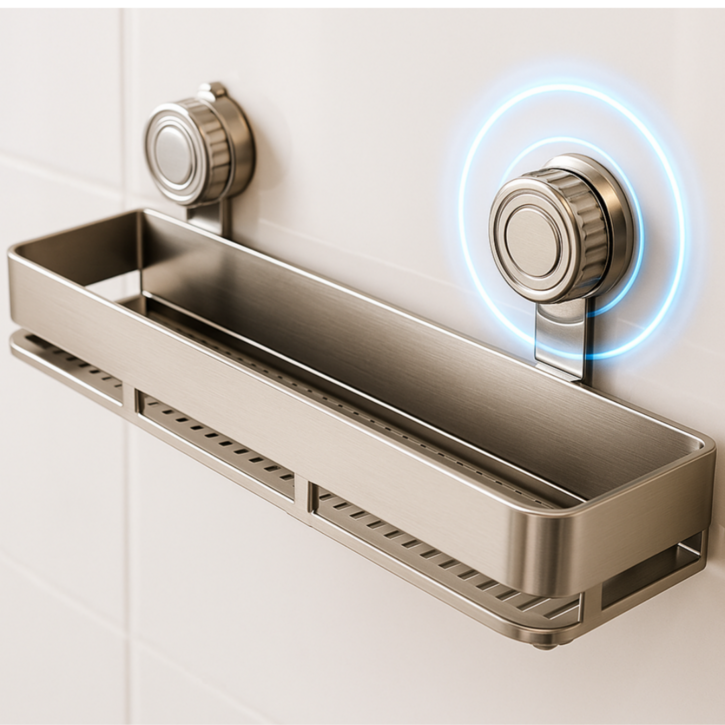 리틀보이 초강력 진공흡착 무타공 욕실선반, 1개