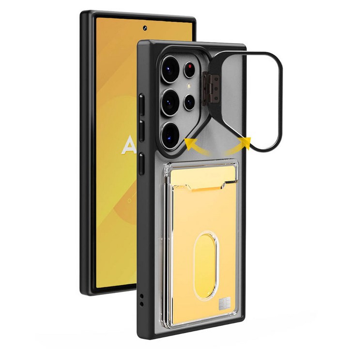 아이수트 변색방지 강화 메탈 프레임 거치대 일체형 사이드 2장 카드수납 아이폰 케이스