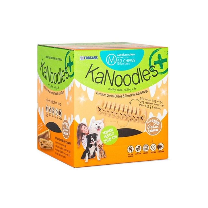 포켄스 애견 간식 카누들 필로팩 M 53개입 개껌, 680g, 1개