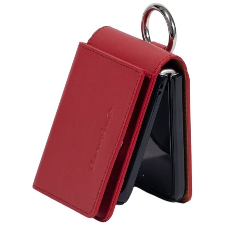 본아띠 갤럭시 Z플립4 아토 B.B.G 고리 링 카드 포켓 수납 천연소가죽 케이스