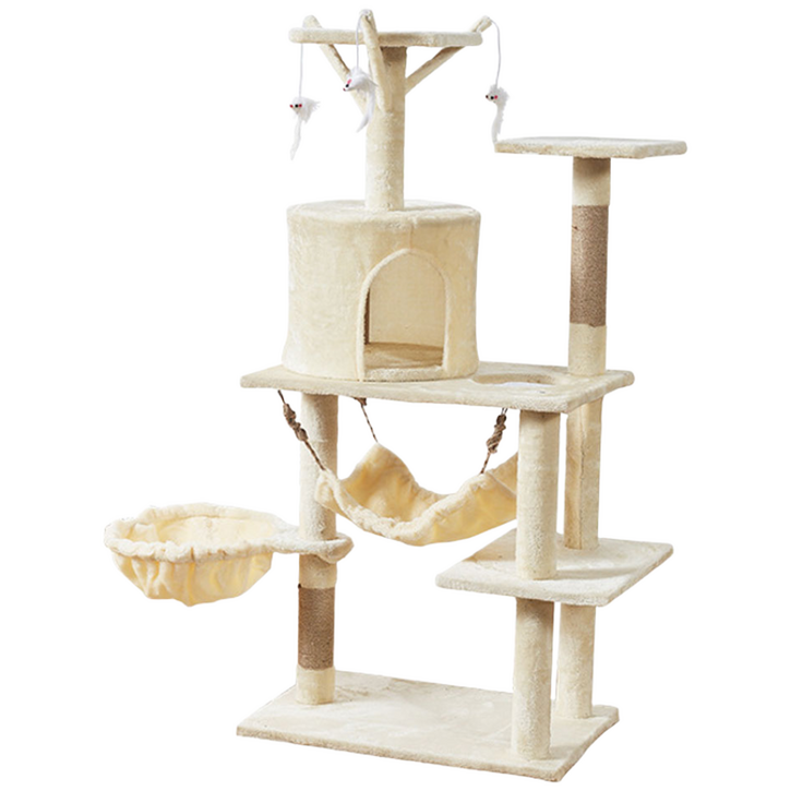 멍냥타임 3마우스 캣타워 8741 소형 5단 고양이용품 돗자리 숨숨집 가성비 캣폴 애묘 애견 펫테리어