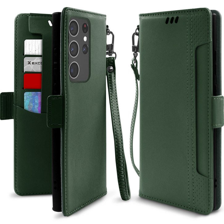 엑씨 마일드S 스트랩 카드수납 분실방지 가죽 다이어리 휴대폰 케이스