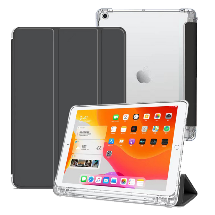 태블릿나라 클리어 애플펜슬 수납 태블릿 케이스, 블랙