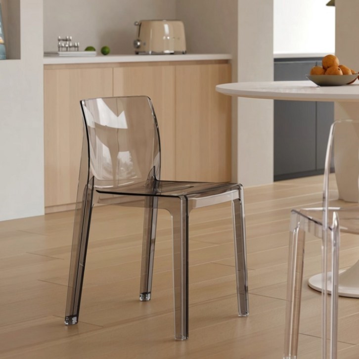 모코아 뮤즈 폴리카보네이트 의자, 클리어 그레이, 2개