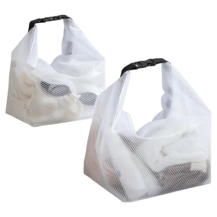 온트리 휴대용 방수 세면파우치 2종 세트, 화이트