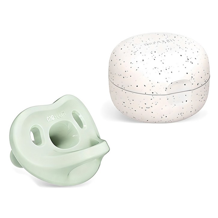 모윰 올 실리콘 마카롱 쪽쪽이 노리개젖꼭지  전용 케이스, 3단계6개월이상, 세이지, 1세트