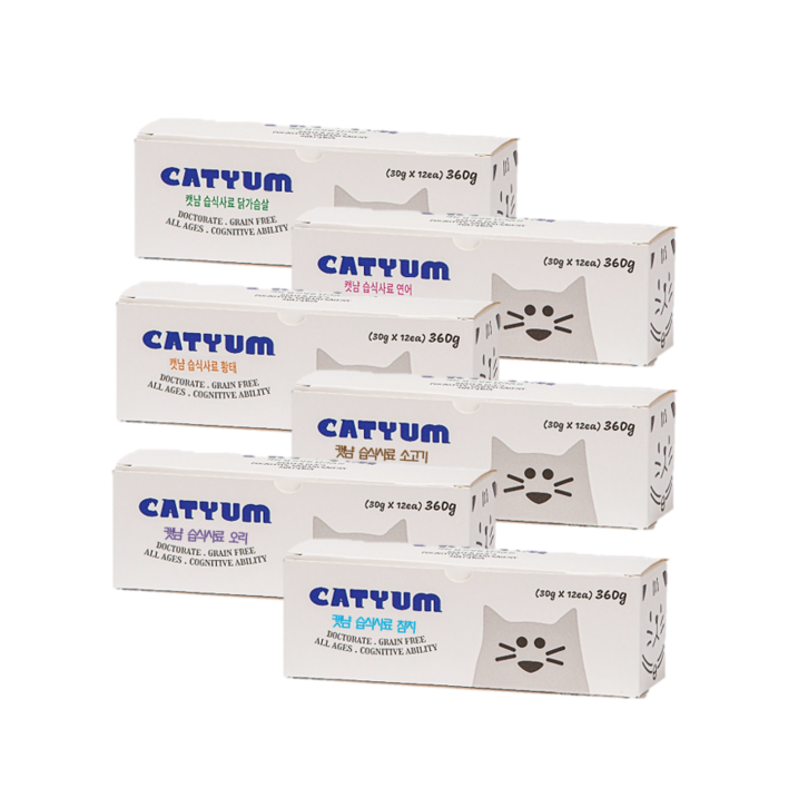 베러펫 캣냠 고양이 습식사료 캔 닭가슴살+연어+황태+소고기+오리+참치 30g, 72개