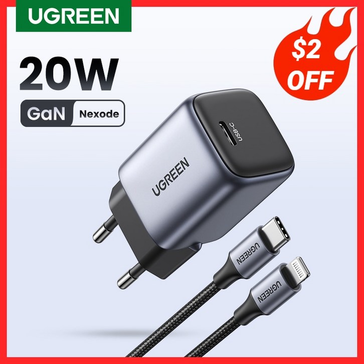 Ugreen20W 30W GaN 고속 충전기 PD USB c타입 PD30 QC30 폰 14 13 12 11 용 충전 신제품 세일