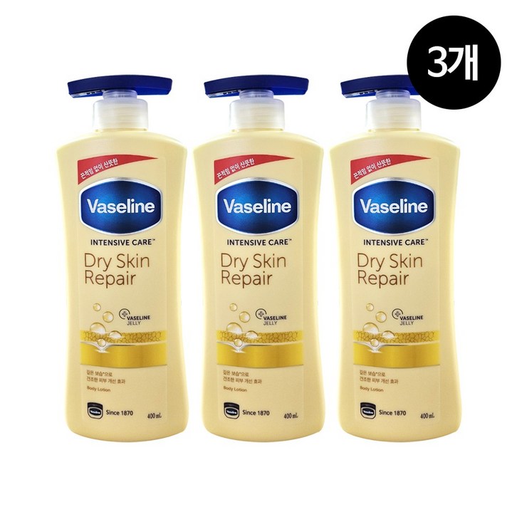 바세린 드라이 스킨 리페어 로션 400ml 3개묶음