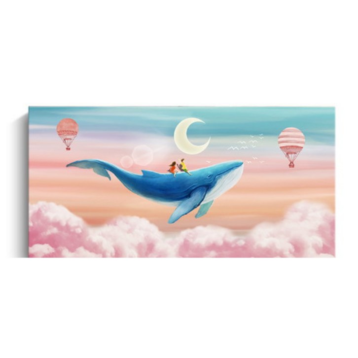 들꽃화방 고래 캔버스 액자