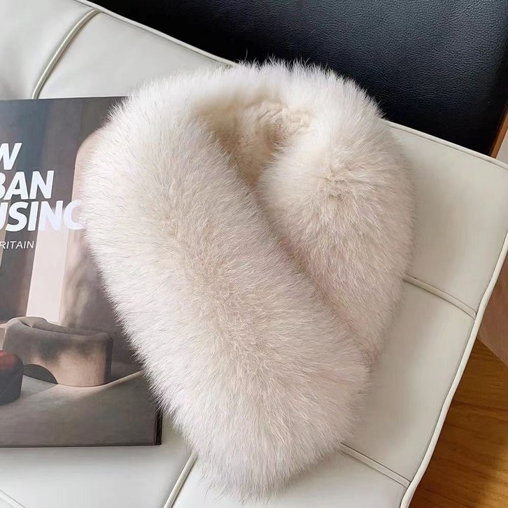 ROYALBELLE 여성 겨울 양면 여우털 토끼털 멀티 스타일 퍼 목도리 F0120422