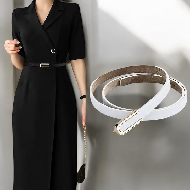 앞날앤 여성 원피스 슬림 가죽 벨트
