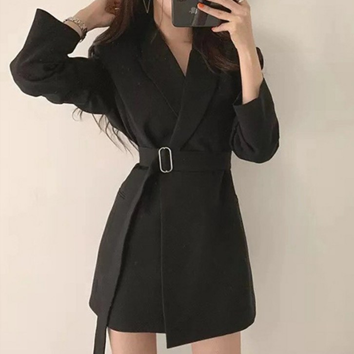 순이야 C.여성 허리 벨트 정장 코트 원피스