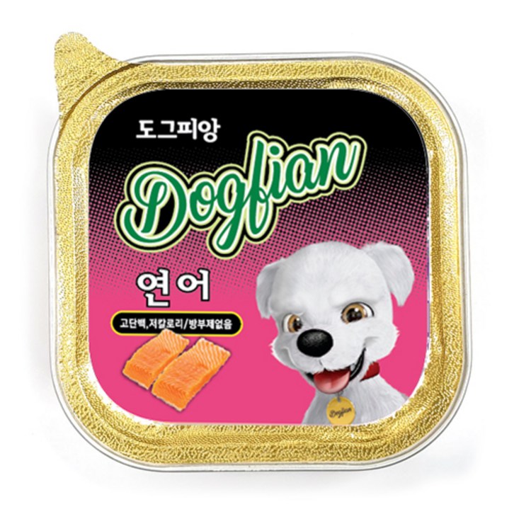 도그피앙 시저 반려견 사각캔, 강아지 간식 주식 캔 100g, 1박스, 12개, 연어 100g, 100g