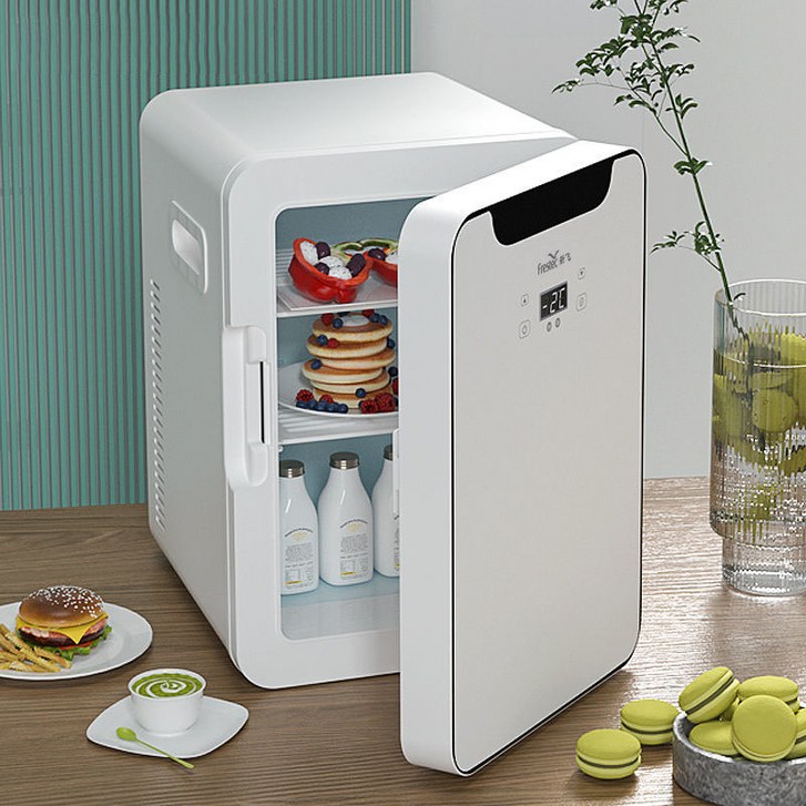 홍위전자 미니 냉장고 차량용 가정용 스마트 소형 냉동고, 골드, 12L