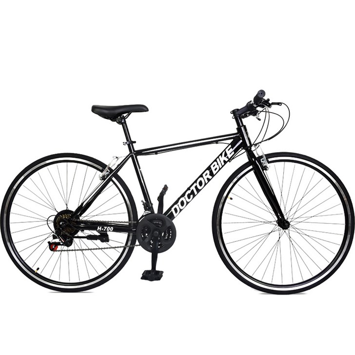 닥터바이크 하이브리드 69.8cm 27.5인치 21단 스틸프레임 자전거 E1 BIKE H700, 블랙, 170cm