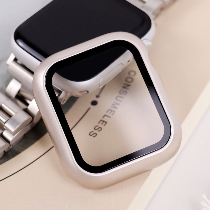 오르몽트 애플워치 9H 강화유리 풀커버 보호케이스 일제형 슬림 경량 40mm 41mm 44mm 45mm호환