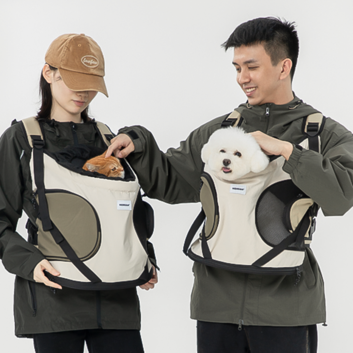 강아지 이동가방 프론트백 포대기 고양이 이동장, 베이지 강아지 이동가방 프론트백 포대기 고양이 이동장, 베이지