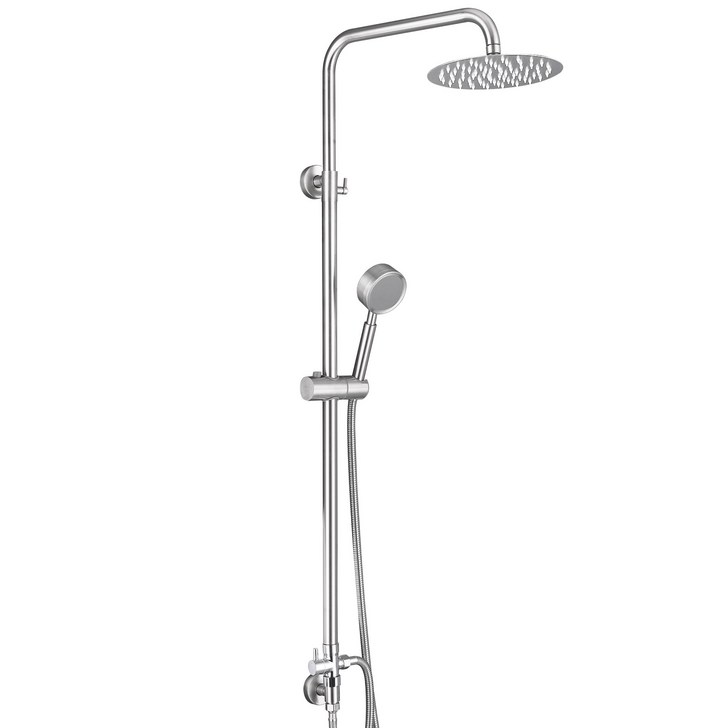 준앤코 스테인리스 분리형 해바라기 샤워바 수전미포함 샤워봉세트 샤워부스, 실버, 1개