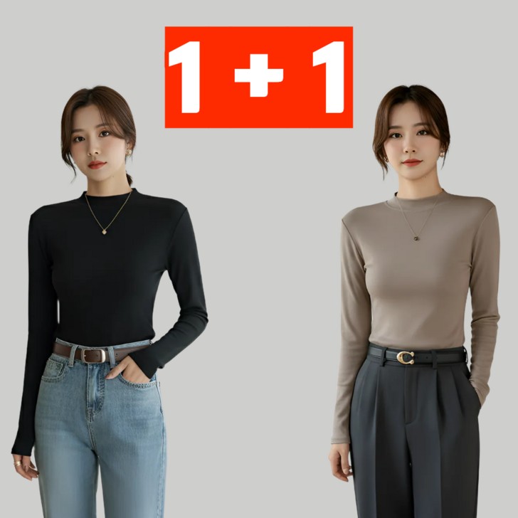 밸류그램 여성 프리미엄 긴팔 반목 티셔츠 11