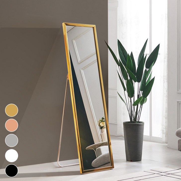 유씨엠 플로 인테리어 사각 전신거울 스탠드 와이드M, 로즈골드