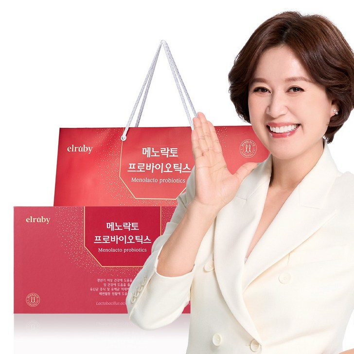 본사 휴온스 박미선 갱년기유산균YT1 엘루비 메노락토 프로바이오틱스 3개월분, 90캡슐 1박스  선물용 쇼핑백 증정, 1개