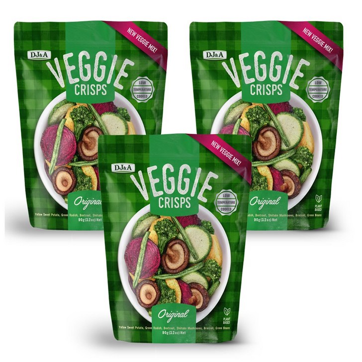 디제이앤에이 베지크리스프 오리지널 스낵, 90g, 3개