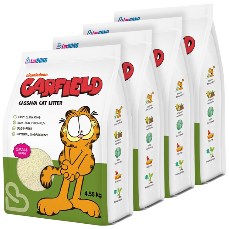 4개세트 가필드 고양이모래 그린가는입자 4.55kg