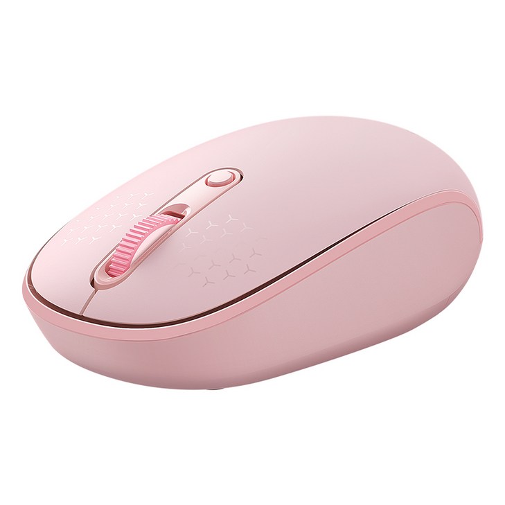 베이스어스 저소음 블루투스 옵티컬 무선 마우스 2.4G F01B, F01B, 핑크