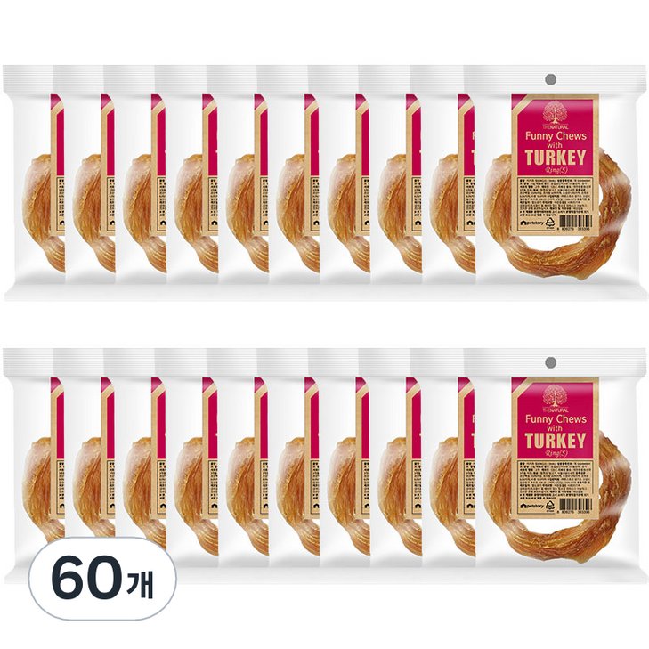 더내추럴 강아지 퍼니츄 건조간식 링 S, 칠면조, 13g, 60개 더내추럴 강아지 퍼니츄 건조간식 링 S, 칠면조, 13g, 60개