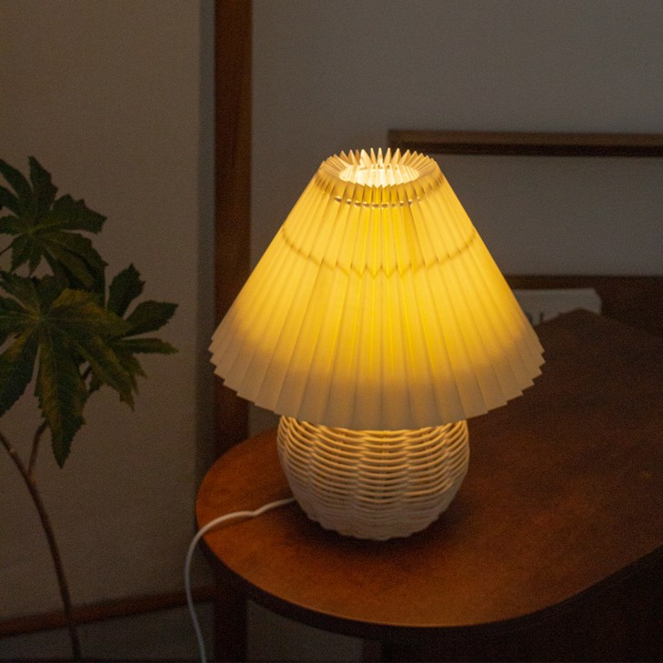 루아즈 LED 인테리어 라탄 단스탠드 플리츠 조명 무드등, 혼합색상 루아즈 LED 인테리어 라탄 단스탠드 플리츠 조명 무드등, 혼합색상