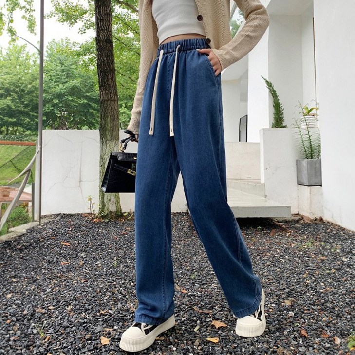 주디앤 여성 심플러 밴딩 데님 팬츠