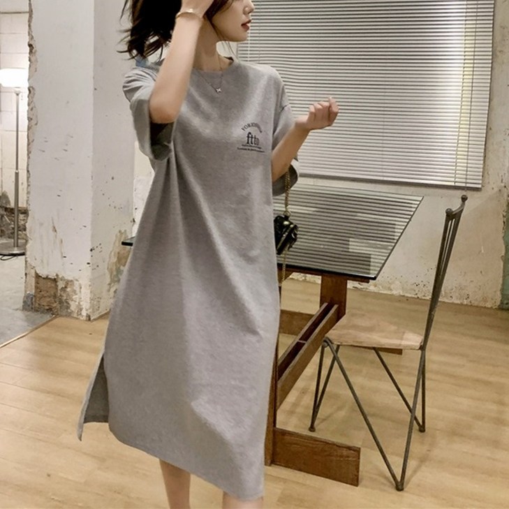 여성 캐주얼 루즈핏 반팔 원피스 여성 캐주얼 루즈핏 반팔 원피스