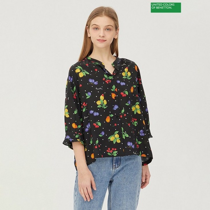 베네통 아울렛 프레스코 블라우스 BABL65431 219104