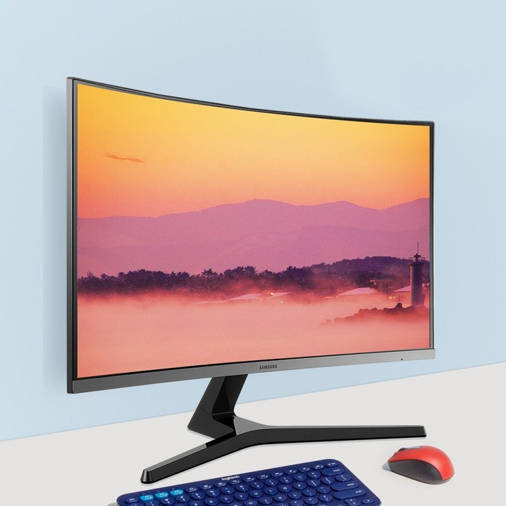 삼성전자 32인치 FHD 75Hz 커브드 모니터, LC32R500FHKXKR, 81cm