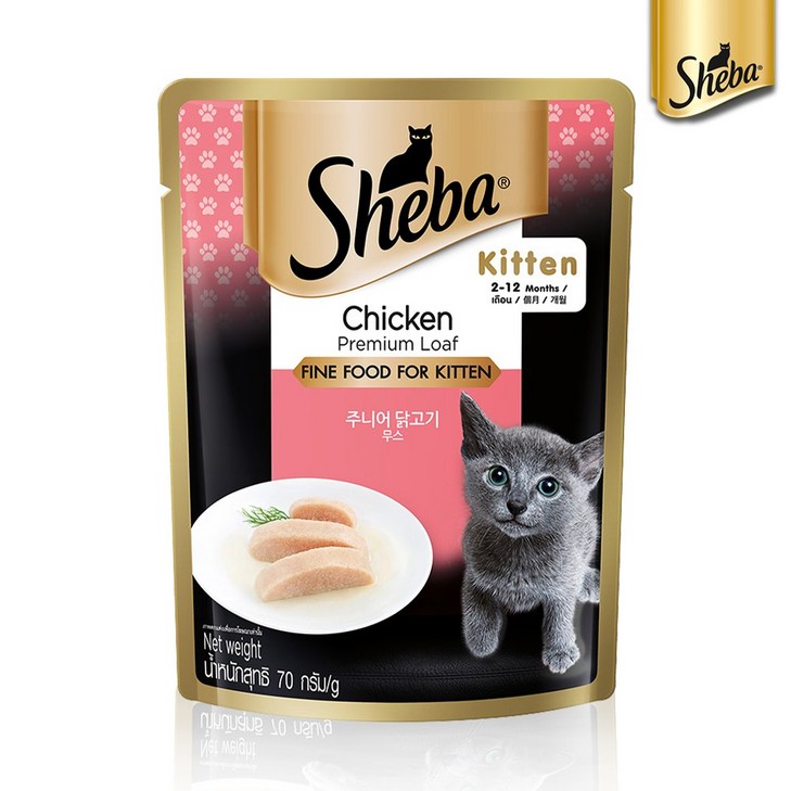 쉬바 파우치 고양이 간식 유통기한 임박, 1개, 70g, 25.6.19 주니어 닭고기 무스