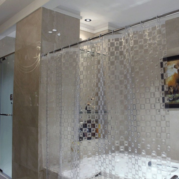 모자이크 투명 샤워 커튼