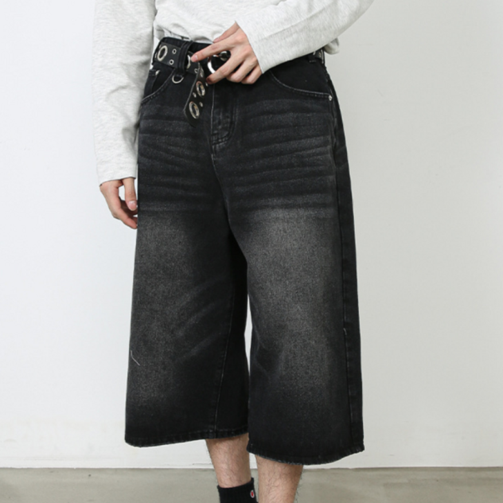 남녀공용 여름 쿨진 7부 데님 청 버뮤다팬츠 반바지 3컬러