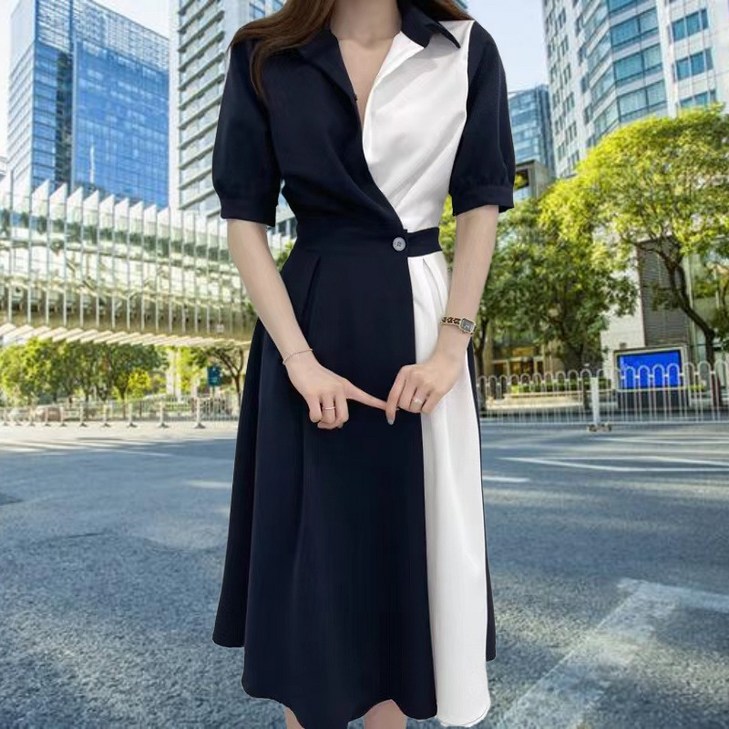 여성 여름 반팔 긴 롱원피스 2VTV