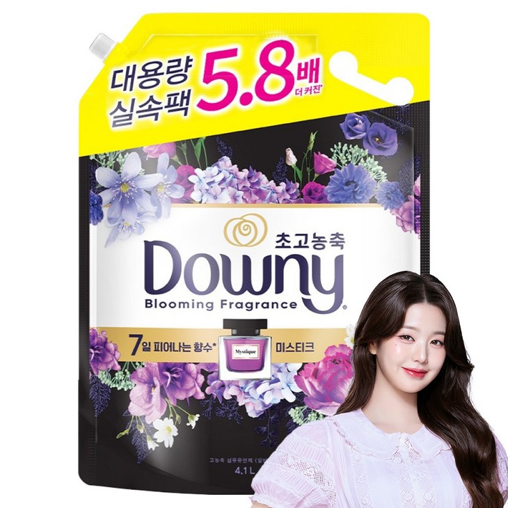 다우니 초고농축 대용량 향수 섬유유연제 미스티크 리필, 4.1L, 1개