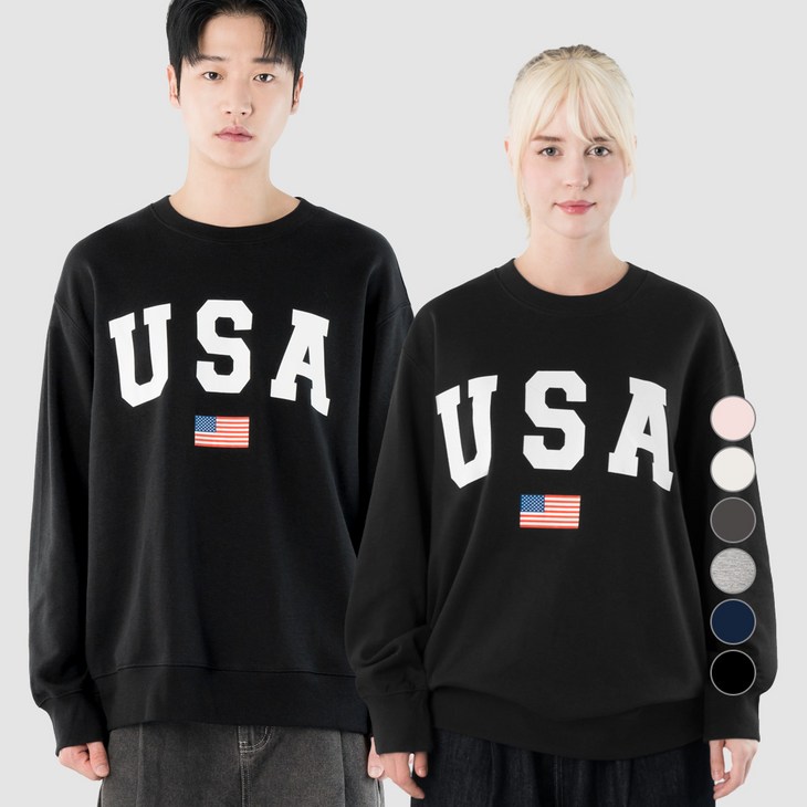 아르메데스 남녀공용 아트그래픽 맨투맨 티셔츠 AR524