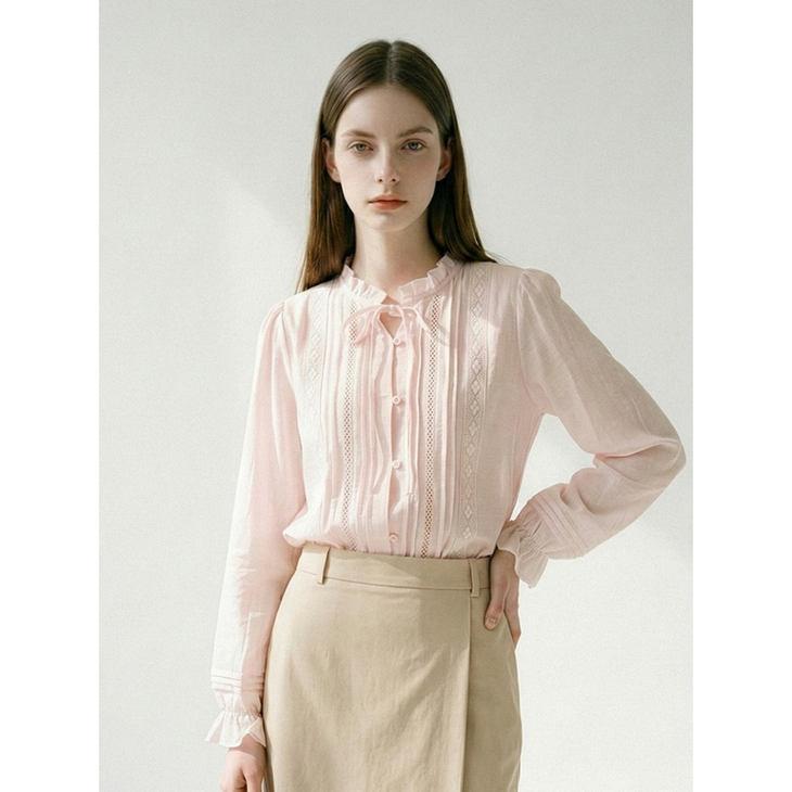 숲 핀턱 레이스 프릴 블라우스 SC2LSH2