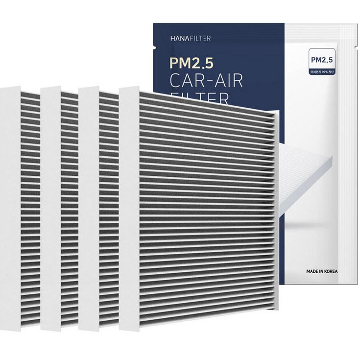 하나필터 PM2.5 차단 자동차 에어컨 필터, HF45, 4개