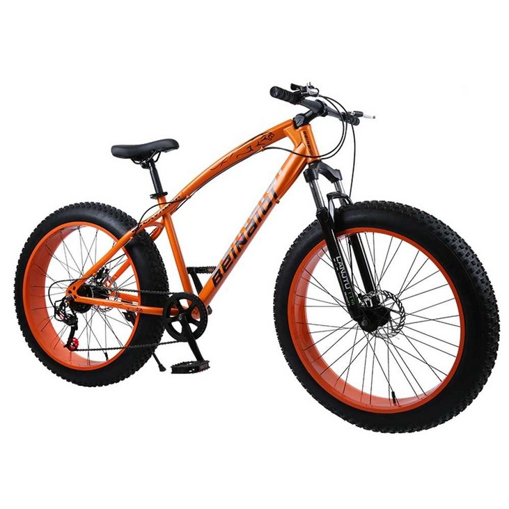 광폭 타이어 자전거 산악용 일반형 바퀴큰 로드자전거, 20인치 4.0 와이드 타이어 빨간색
