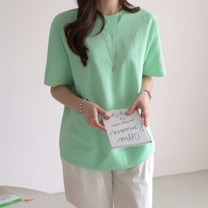 데일리앤 베티브 무지 나그랑 트임 언발 컬러 데일리 베이직 루즈핏 반팔 티셔츠 데일리앤 베티브 무지 나그랑 트임 언발 컬러 데일리 베이직 루즈핏 반팔 티셔츠